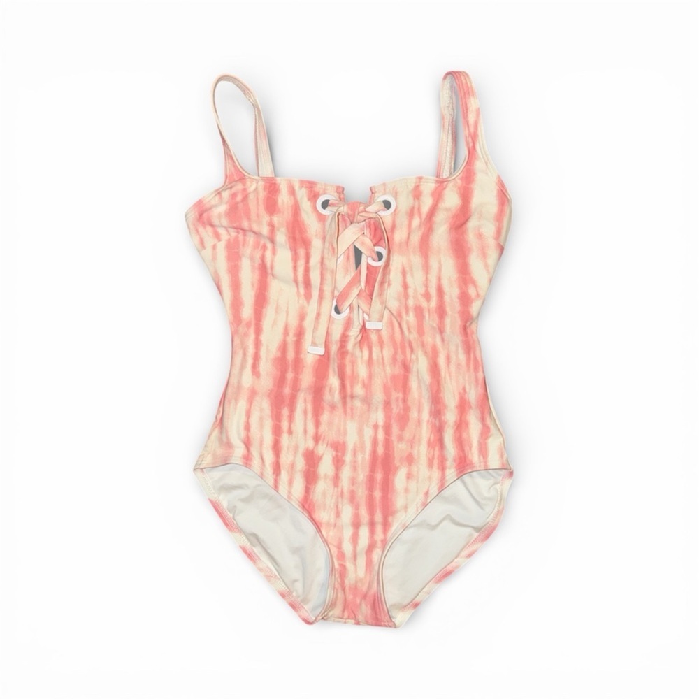 MICHAEL Michael Kors Tie-Dye Lace-Up One-Piece Swimsuit